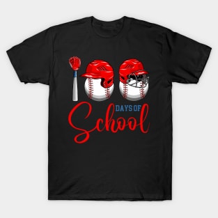 100 Days of School Baseball 100th Day Of School Teacher Kids T-Shirt